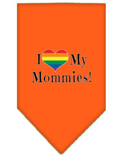 I heart my Mommies Screen Print Bandana Orange Large