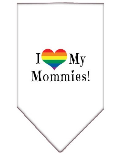 I heart my Mommies Screen Print Bandana White Large