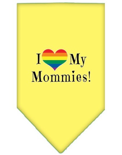 I heart my Mommies Screen Print Bandana Yellow Large