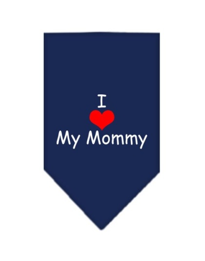 I Heart My Mommy Screen Print Bandana Navy Blue large