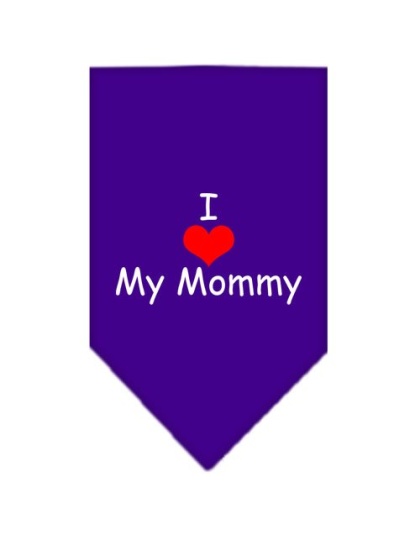 I Heart My Mommy Screen Print Bandana Purple Large