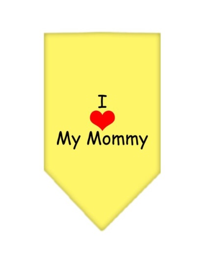 I Heart My Mommy Screen Print Bandana Yellow Large