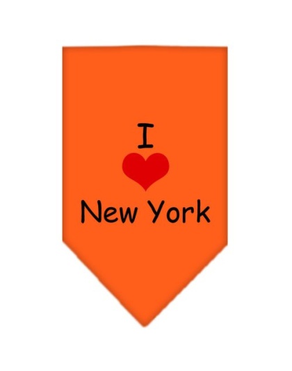 I Heart New York Screen Print Bandana Orange Large