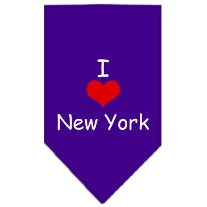 I Heart New York Screen Print Bandana Purple Large