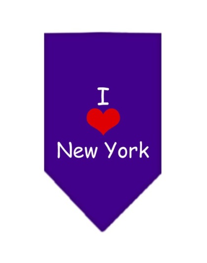 I Heart New York Screen Print Bandana Purple Large