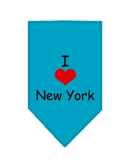 I Heart New York Screen Print Bandana Turquoise Large