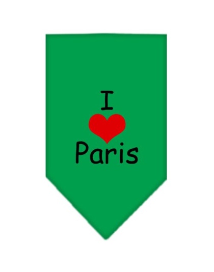 I Heart Paris Screen Print Bandana Emerald Green Large