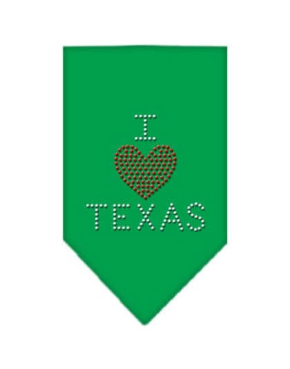 I Heart Texas Rhinestone Bandana Emerald Green Large