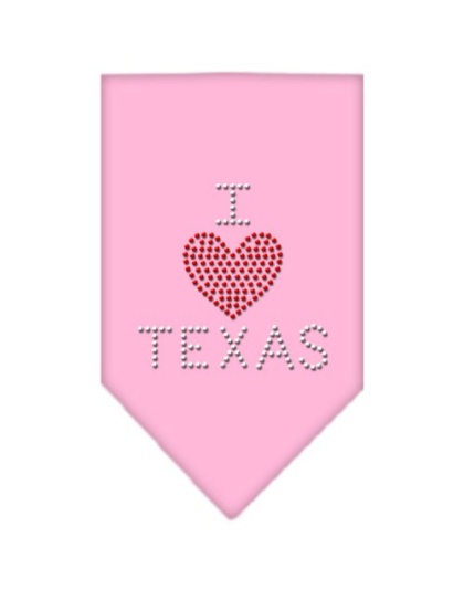 I Heart Texas Rhinestone Bandana Light Pink Large