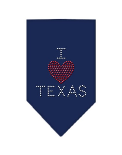 I Heart Texas Rhinestone Bandana Navy Blue large