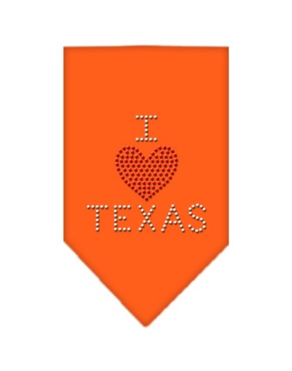 I Heart Texas Rhinestone Bandana Orange Large