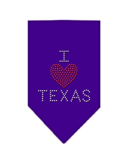 I Heart Texas Rhinestone Bandana Purple Large