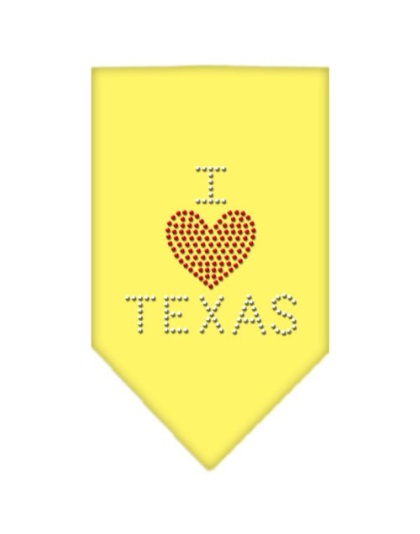 I Heart Texas Rhinestone Bandana Yellow Large