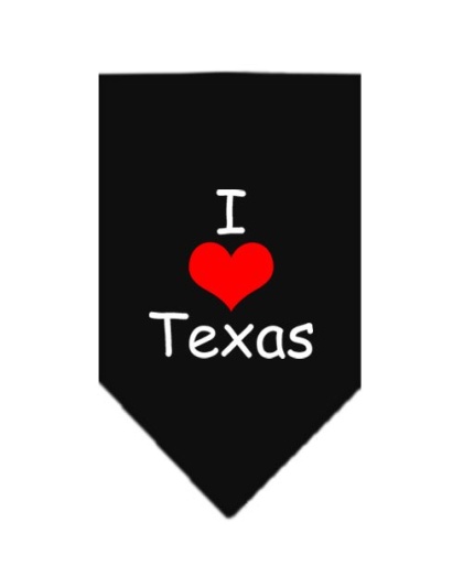 I Heart Texas Screen Print Bandana Black Large