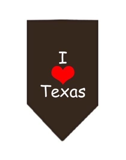 I Heart Texas Screen Print Bandana Cocoa Large