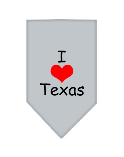 I Heart Texas Screen Print Bandana Grey Large