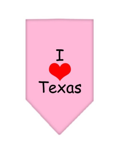 I Heart Texas Screen Print Bandana Light Pink Large