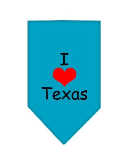 I Heart Texas Screen Print Bandana Turquoise Large