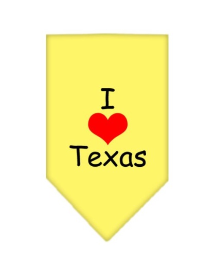 I Heart Texas Screen Print Bandana Yellow Large