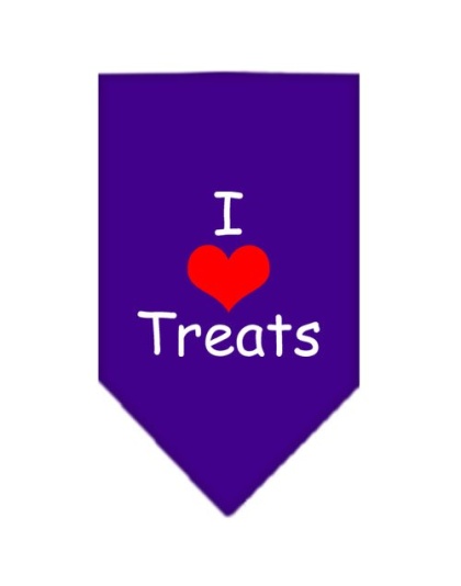 I Heart Treats Screen Print Bandana Purple Large