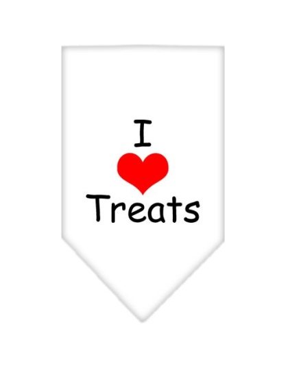 I Heart Treats Screen Print Bandana White Large