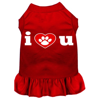 I Heart You Screen Print Dress Red 4X (22)