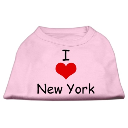 I Love New York Screen Print Shirts Pink Lg