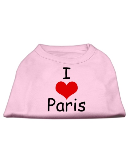 I Love Paris Screen Print Shirts Pink Lg