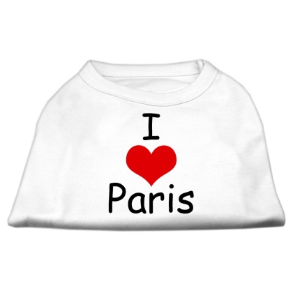 I Love Paris Screen Print Shirts White Lg