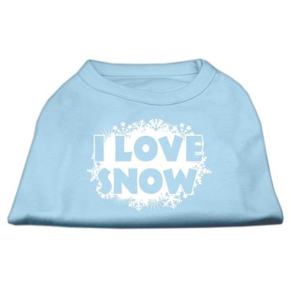 I Love Snow Screenprint Shirts Baby Blue L