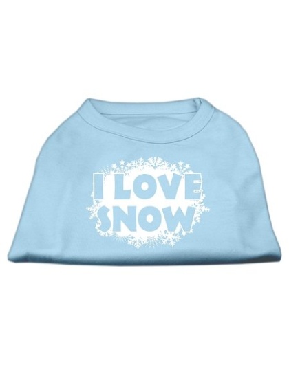 I Love Snow Screenprint Shirts Baby Blue L