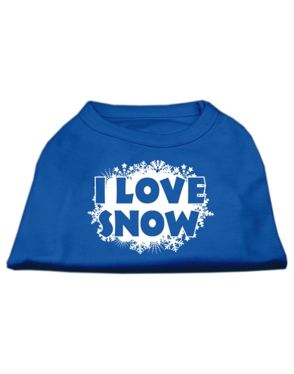 I Love Snow Screenprint Shirts Blue Lg