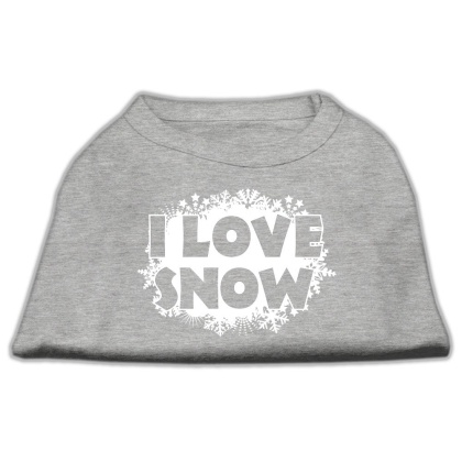 I Love Snow Screenprint Shirts Grey L