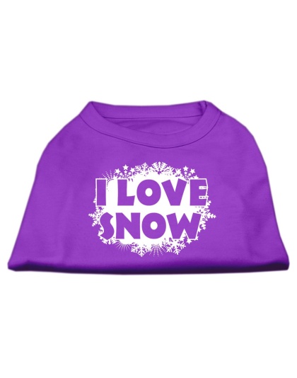 I Love Snow Screenprint Shirts Purple L