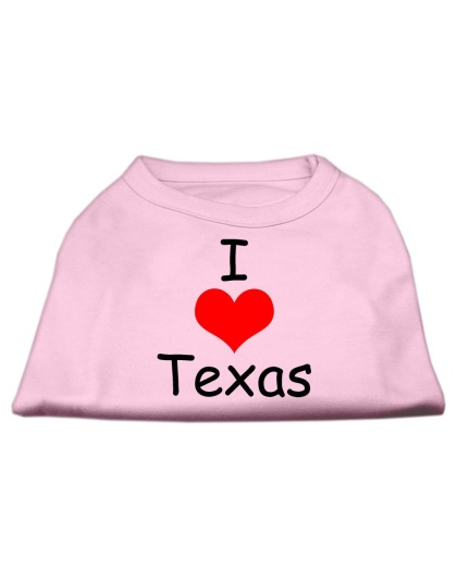 I Love Texas Screen Print Shirts Light Pink Lg