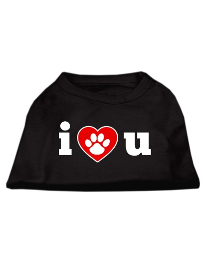 I Love U Screen Print Shirt Black Lg