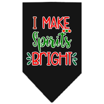 I Make Spirits Bright Screen Print Bandana Black Large