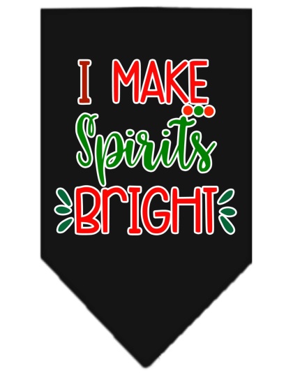 I Make Spirits Bright Screen Print Bandana Black Large