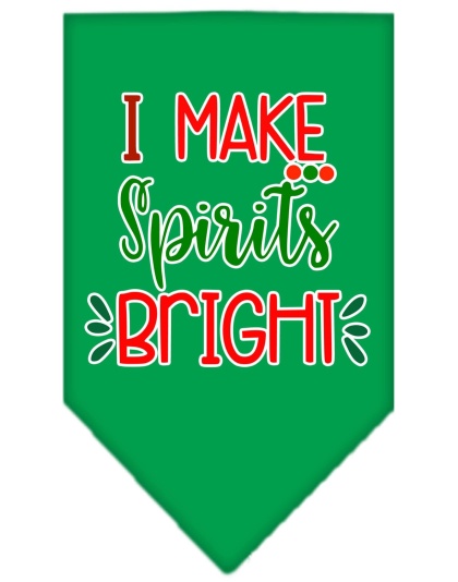 I Make Spirits Bright Screen Print Bandana Emerald Green Large