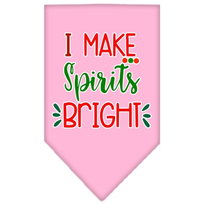 I Make Spirits Bright Screen Print Bandana Light Pink Large