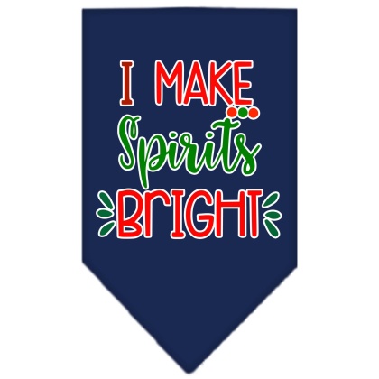 I Make Spirits Bright Screen Print Bandana Navy Blue large