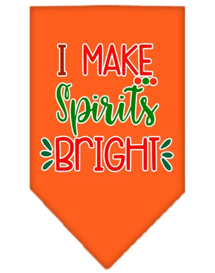 I Make Spirits Bright Screen Print Bandana Orange Large