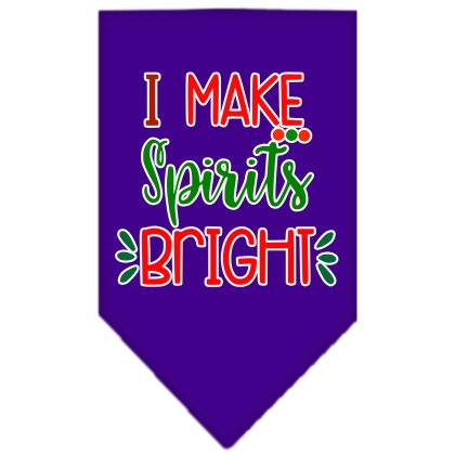 I Make Spirits Bright Screen Print Bandana Purple Large