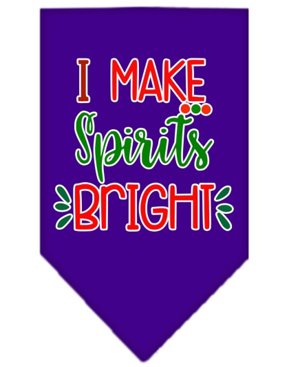 I Make Spirits Bright Screen Print Bandana Purple Large