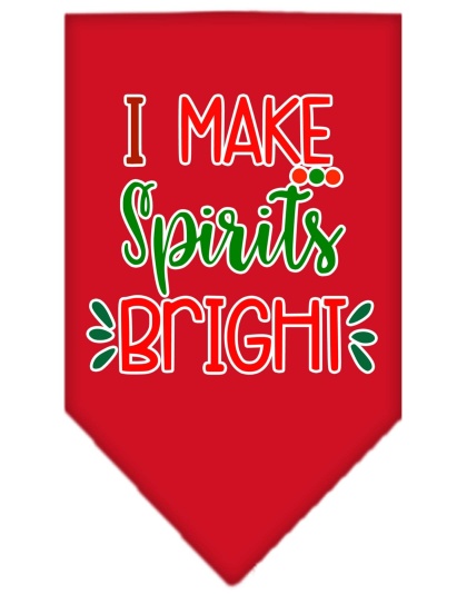 I Make Spirits Bright Screen Print Bandana Red Large