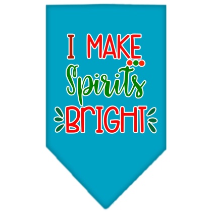 I Make Spirits Bright Screen Print Bandana Turquoise Large