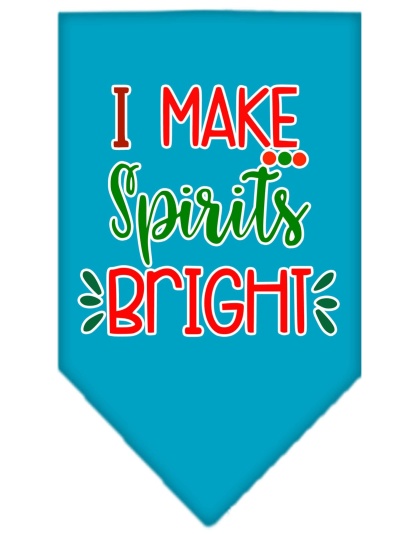 I Make Spirits Bright Screen Print Bandana Turquoise Large