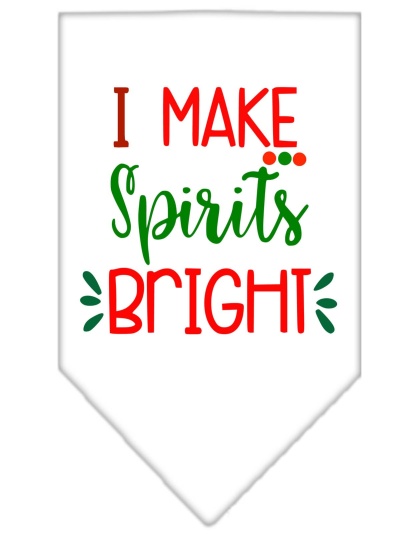 I Make Spirits Bright Screen Print Bandana White Large