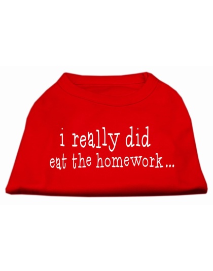 I really did eat the Homework Screen Print Shirt Red L