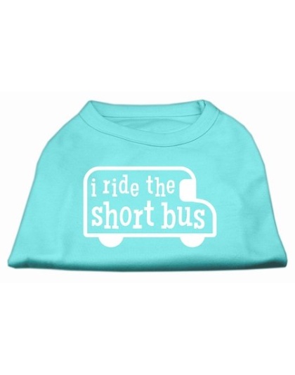 I ride the short bus Screen Print Shirt Aqua L